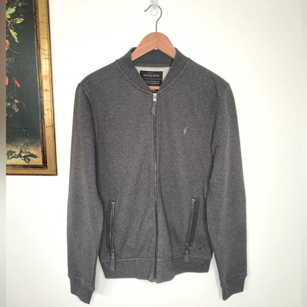 ALL SAINTS MEN’s ZIPPER DOWN SWEATER